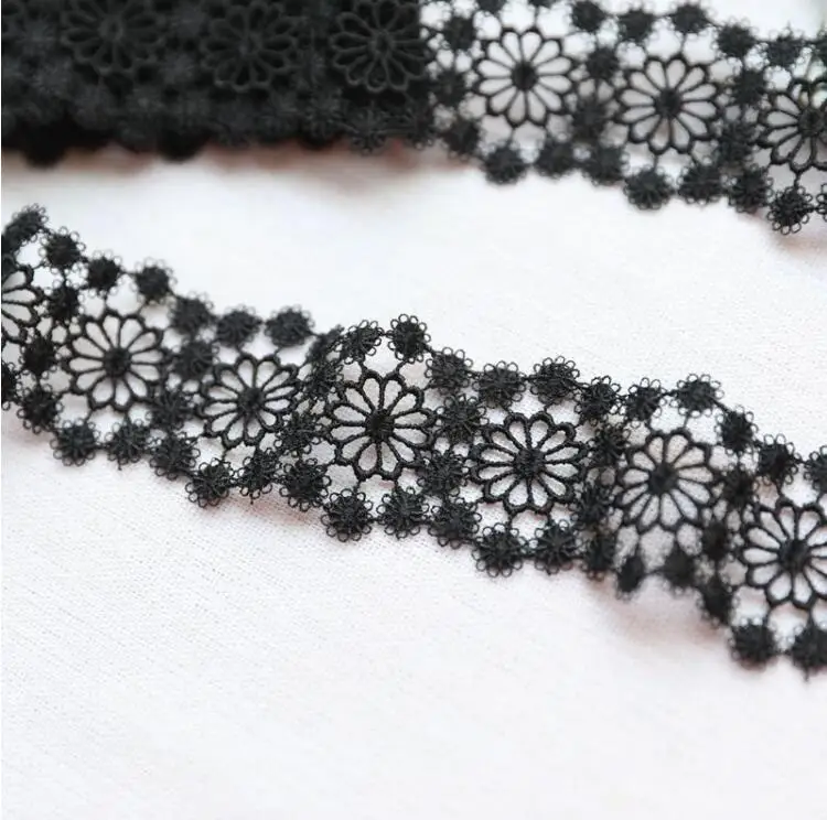 3 Meters New Arrival Black Victorian Antique Embroidery Lace Trim for Bridal Wedding Gown 4.2cm | Дом и сад
