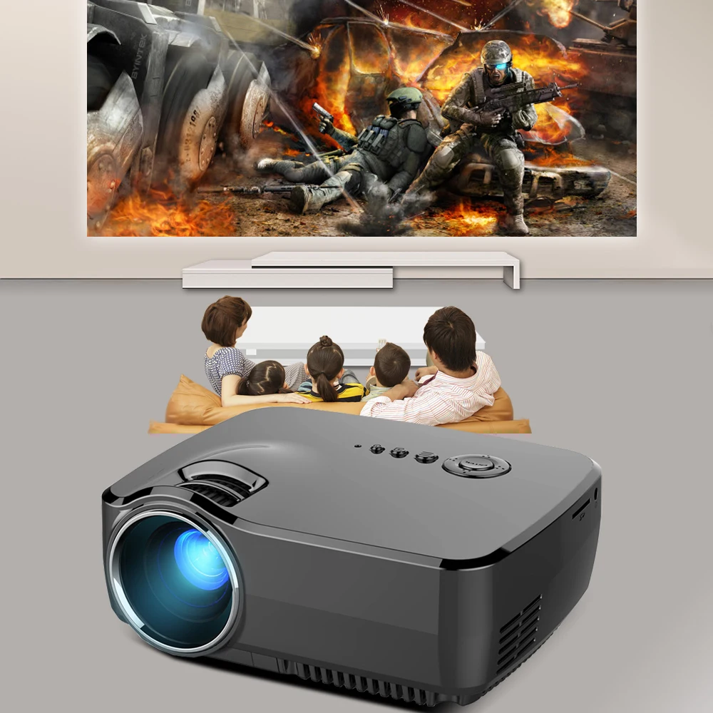 Новинка 2017 года GP70 проектор HD 1080 P 1800 люмен LED HDMI USB видео дома Театр Портативный