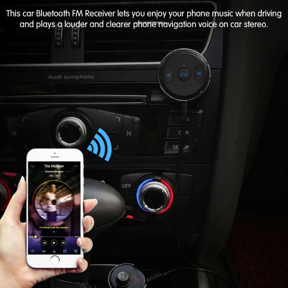 Onever Универсальный автомобильный комплект 3 5 мм Bluetooth 4 1 приемник музыкальный