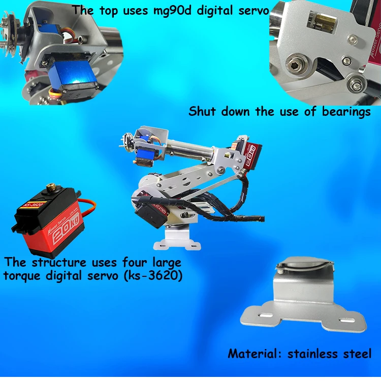 Полностью Собранный робот Arduino 6 DOF Роботизированная рука полное качество цифровой сервопривод