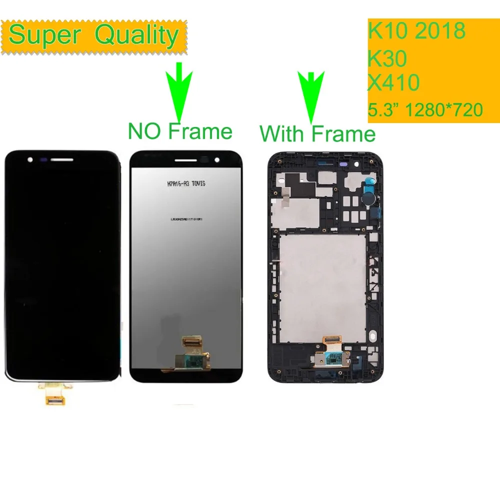 ЖК-дисплей 5 3 дюйма для LG K10 2018 X410 сенсорный экран с дигитайзером в сборе рамкой K30