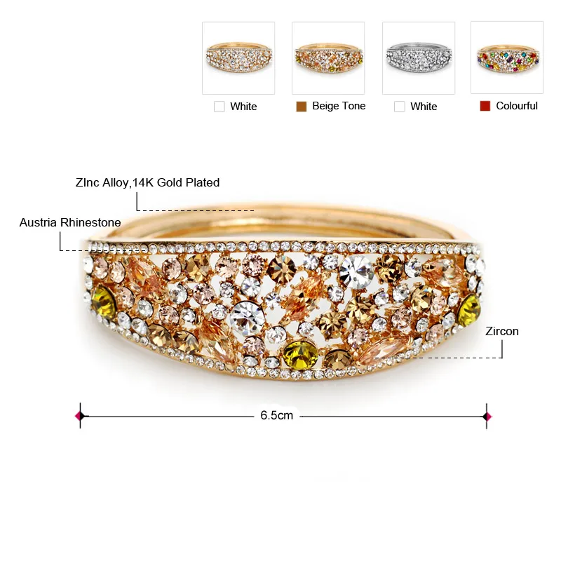 Neoglory Австрия Стразы и циркон браслет Модный Роскошный Винтажный стиль ювелирные