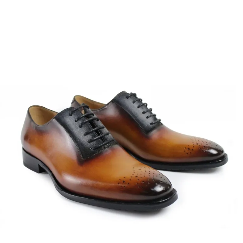 Vikeduo 2020 Handmade Italy Vintage Shoes Wedding Party Male Dress Shoe Genuine Leather Patina Men's Oxford Brogue Zapato Hombre | Обувь