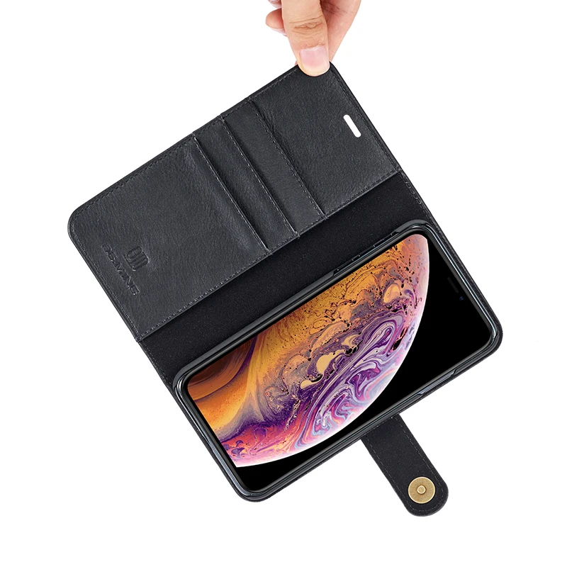 Роскошный чехол из коровьей кожи для iPhone X XR XS Max Магнитный кошелек 8 7 Plus 6 6S 5 5S SE