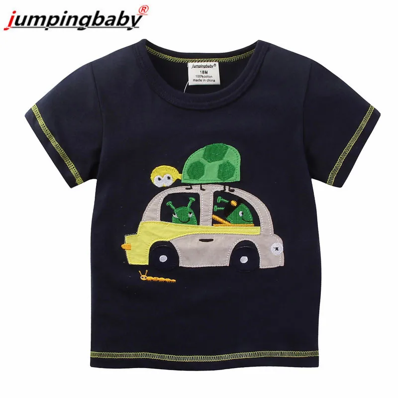 Jumpingbaby/ г. Футболка для мальчиков летние топы, детская одежда футболка футболки для маленьких мальчиков футболка с короткими рукавами белый топ Roupas Enfant