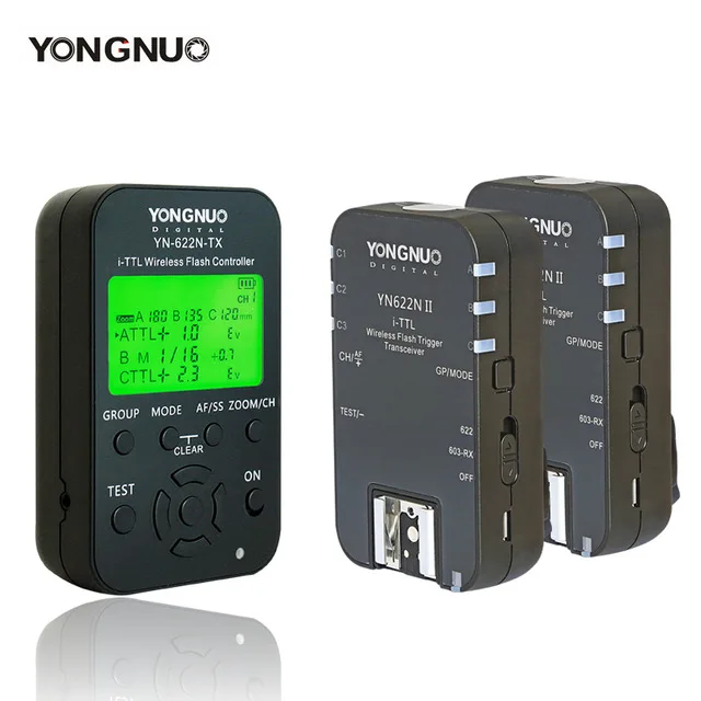 Беспроводной триггер для вспышки Yongnuo YN622N II + YN622N-TX i-TTL, трансивер для камеры Nikon для вспышки Yongnuo YN565 YN568 YN685, 2 шт.