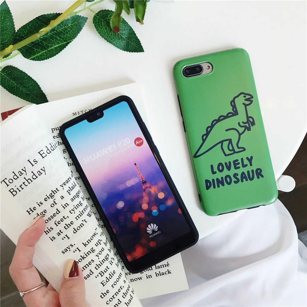 Милые зеленые картины с изображением динозавров чехол для телефона Huawei Mate 10 P20 Pro