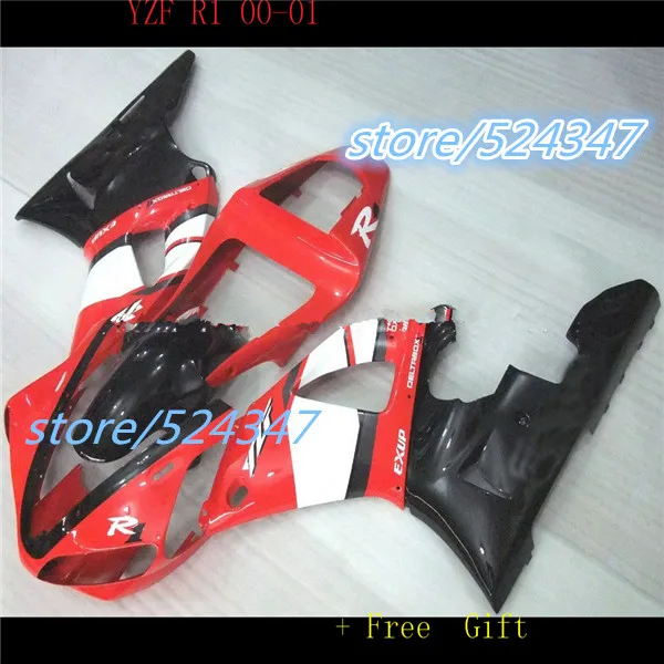 

Hey-Red white black Fairings for YZFR1 2000 2001 YZF1000 YZF-R1 00 01 100%New fairings Free custom for Yamaha