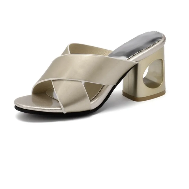 Женские босоножки из ПУ кожи с открытым носком на высоком каблуке размеры 34