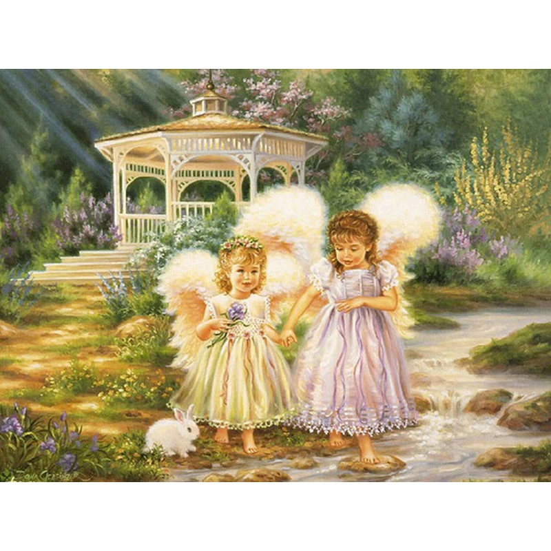 

YIKEE Diamond Embroidery Angel Kids Cross Stitch DIY Diamond Painting Horse Diamond Mosaic Rhinestones Home Decor y499