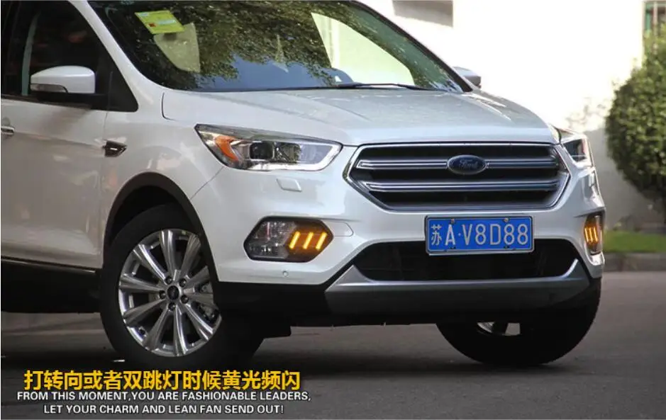 1 комплект Автомобильный бампер фары для Ford Kuga Escape дневсветильник 2017 2018y