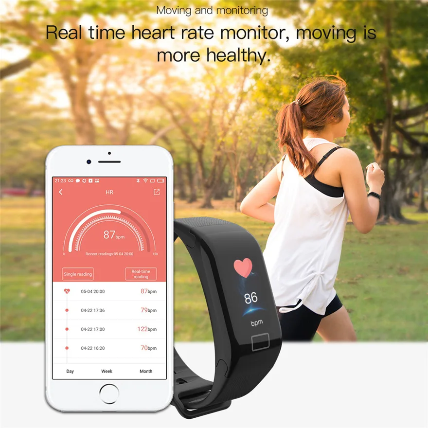 2019 Смарт часы для мужчин и женщин фитнес трекер пульсометр Монитор артериального
