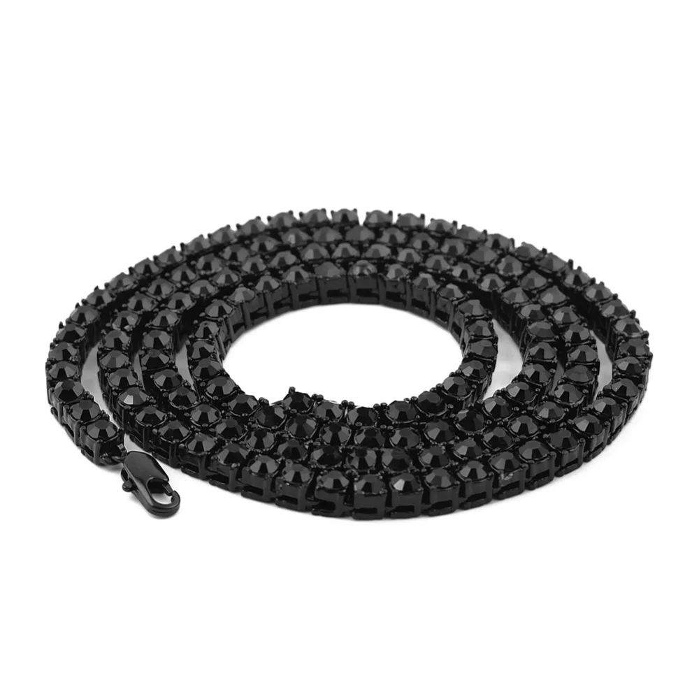 Хип-хоп золотая цепочка 1 ряд 5 мм круглой огранки Теннис Цепочки и ожерелья цепь 20