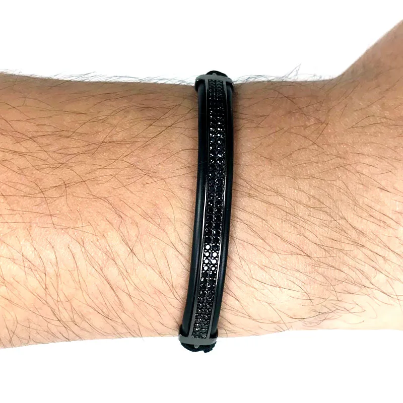 Мужские браслеты с кубическим цирконием Nine forever bileklik трубки для мужчин pulseira masculina