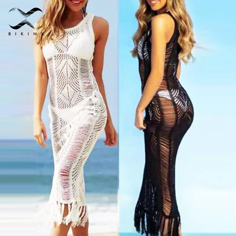 Bikinx пляжное платье с кисточками для женщин купальник накидка 2019 выдалбливают saida