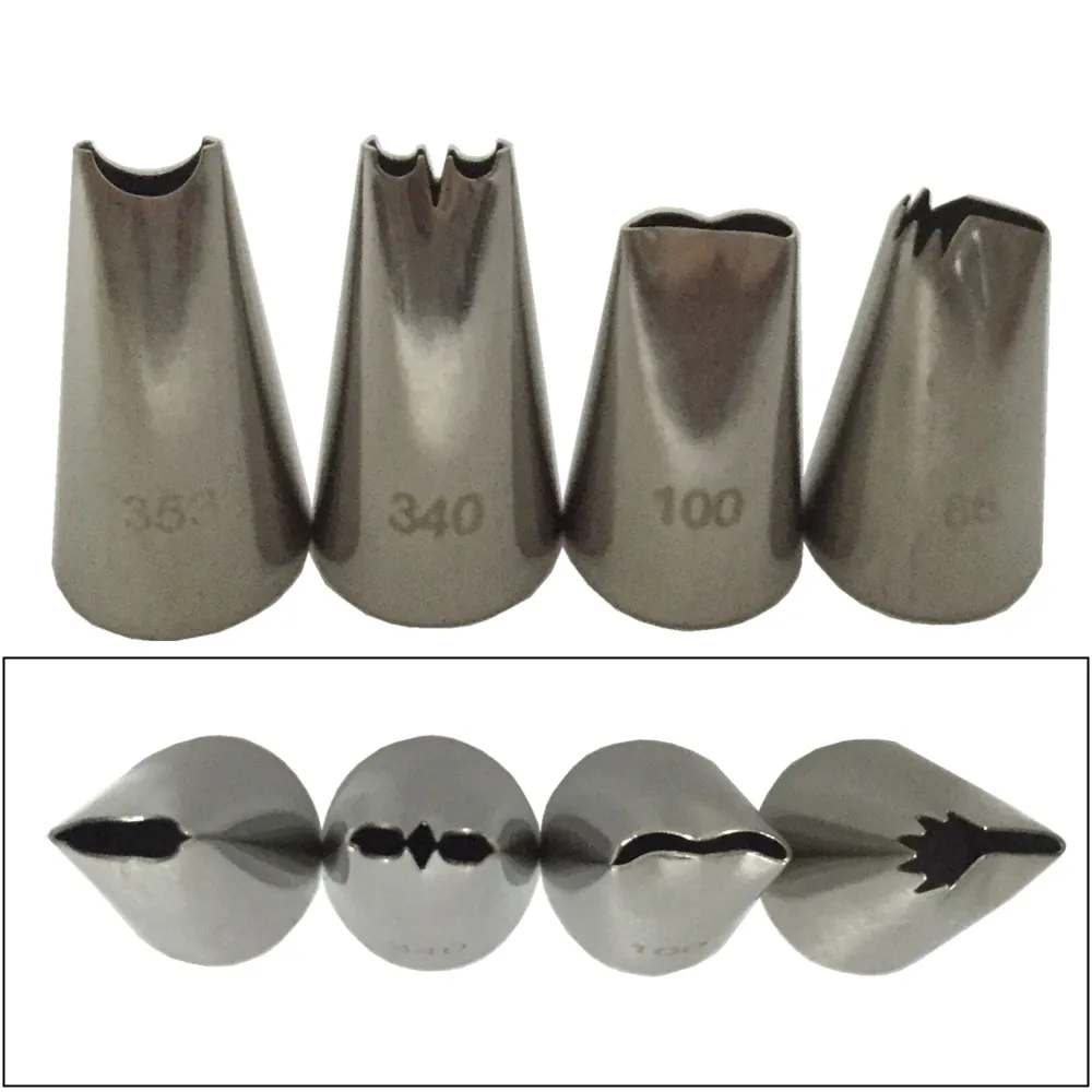 Кондитерские насадки для крема из нержавеющей стали 4 шт./компл. | Дом и сад