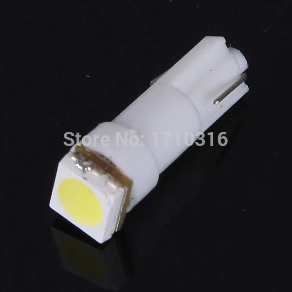 10 шт./лот T5 1 SMD 5050 Светодиодная лампа белый Автомобильный источник света Интерьер