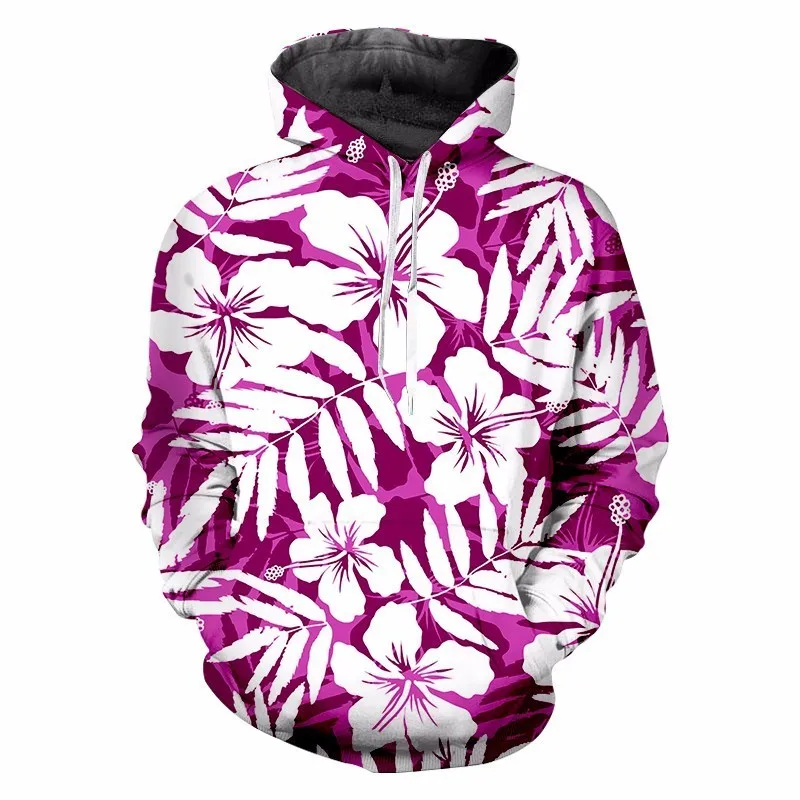 Спортивный костюм OGKB для мужчин и женщин фиолетовый свитшот с цветочным принтом