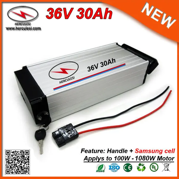 1000W 36V Bicycle Battery 30Ah E Bike for 250W - Bafang 8fun Golden Motor Used S amsung 30B cell with 30A BMS | Спорт и развлечения
