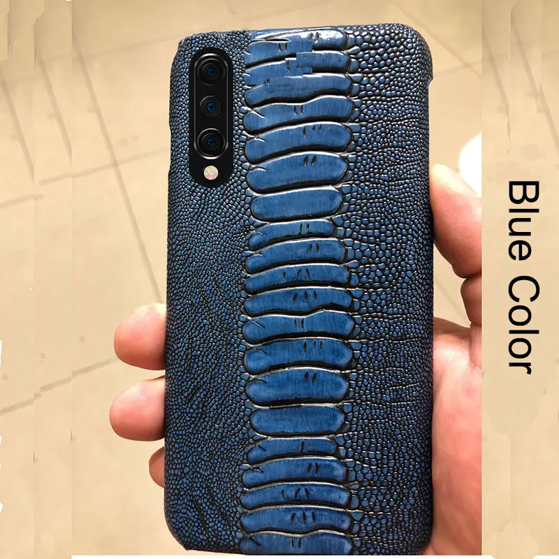 Синий LANGSIDI чехол для Xiaomi mi 9 9se 8 9lite 5S 6 A3 A2 lite Max 3 mi x 2S CC9 чехол ноги страуса Texure чехол для Red mi Note 8 PRO 4X - Цвет: Синий
