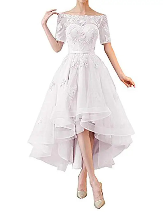 Бежевый Erosebridal/платье для выпускного вечера с низким вырезом, новинка, вечерние платья со шнуровкой на спине, простая аппликация, лиф, короткий рукав, 48 часов - Цвет: Бежевый