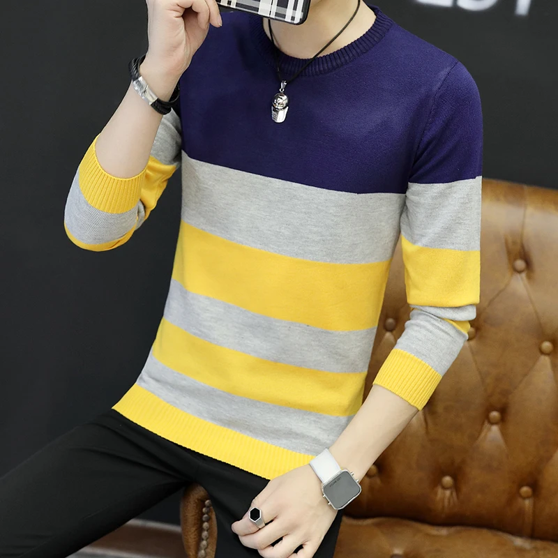 Hot Sale 2017 Winter Mens Fashion Sweaters and Pullovers Men Brand Clothing Wool Sweater Male Outerwear Striped Knitted | Мужская одежда