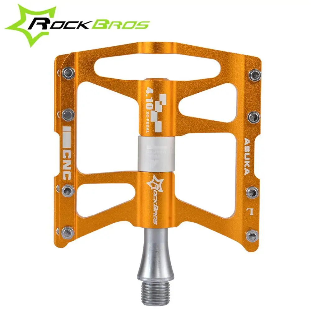 Gold ROCKBROS велосипедные педали MTB педали герметичный подшипник Pedals4 подшипники велосипедные педали противоскользящие сверхлегкие велосипедные аксессуары с ЧПУ - Цвет: Gold