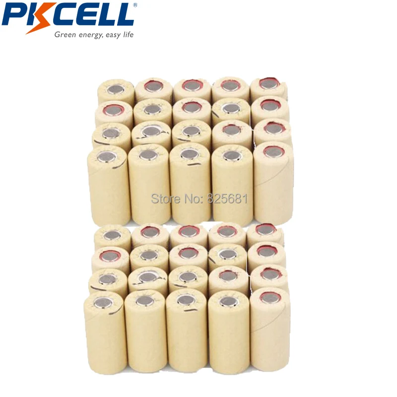 40 шт. батарея Электроинструмент nicd SubC SC 2200mAh 1 2 V NICD аккумуляторная плоский верх 10C