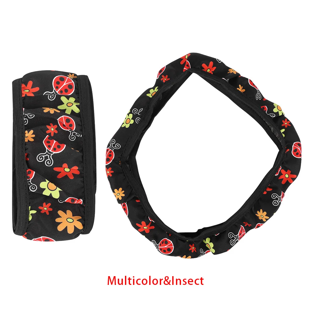 1 шт. чехлы на руль автомобиля с цветочным принтом противоскользящие