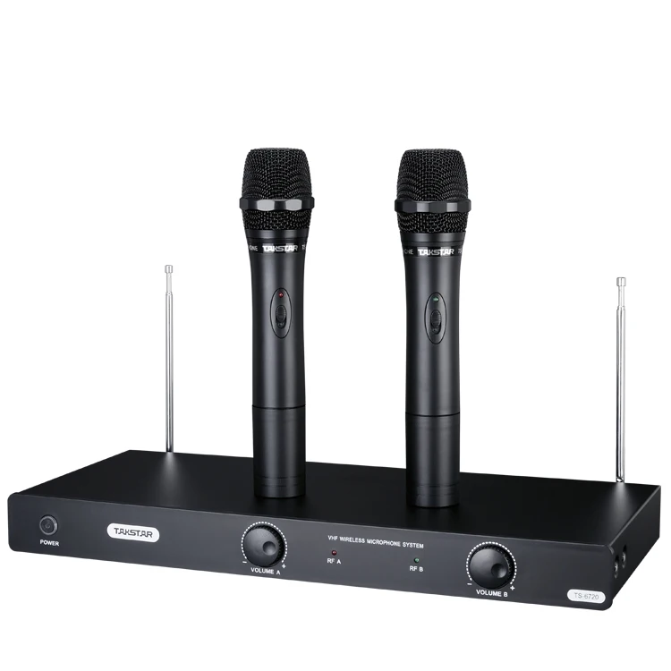 Takstar TS-6720 VHF 2-канальный Беспроводная микрофонная система ручной микрофон для караоке, платья для свадебных торжеств
