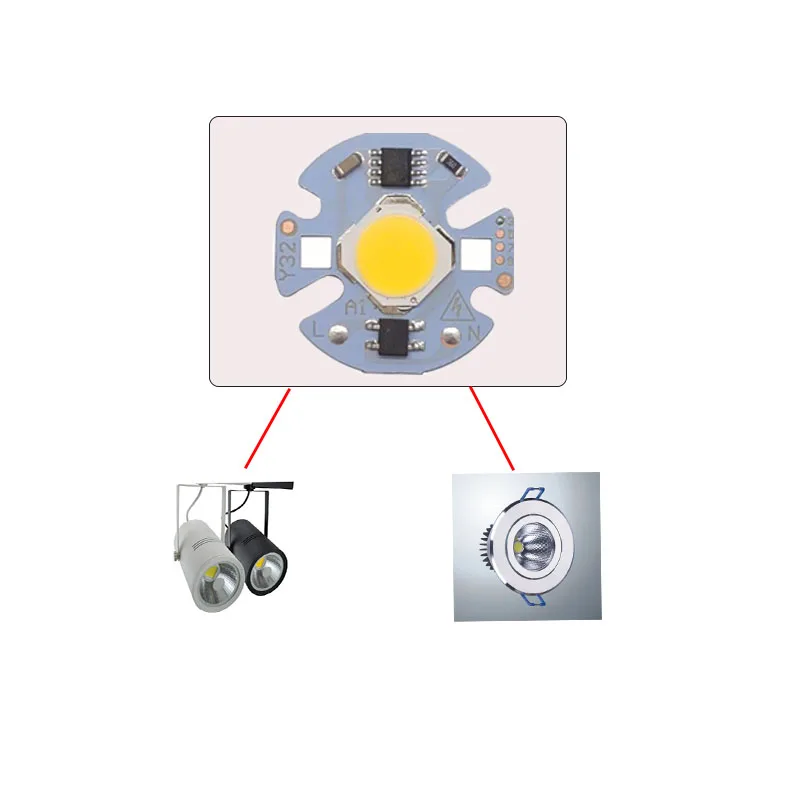 5 шт./лот Светодиодная лампа COB чип 12 Вт 10 7 3 реальная мощность 220 В вход Smart IC DIY для