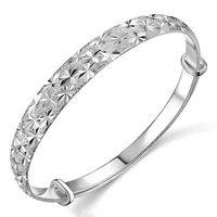 100 925 sterling silver fashion full star ladies bangles jewelry women no fade wholesale bangle cheap birthday gift