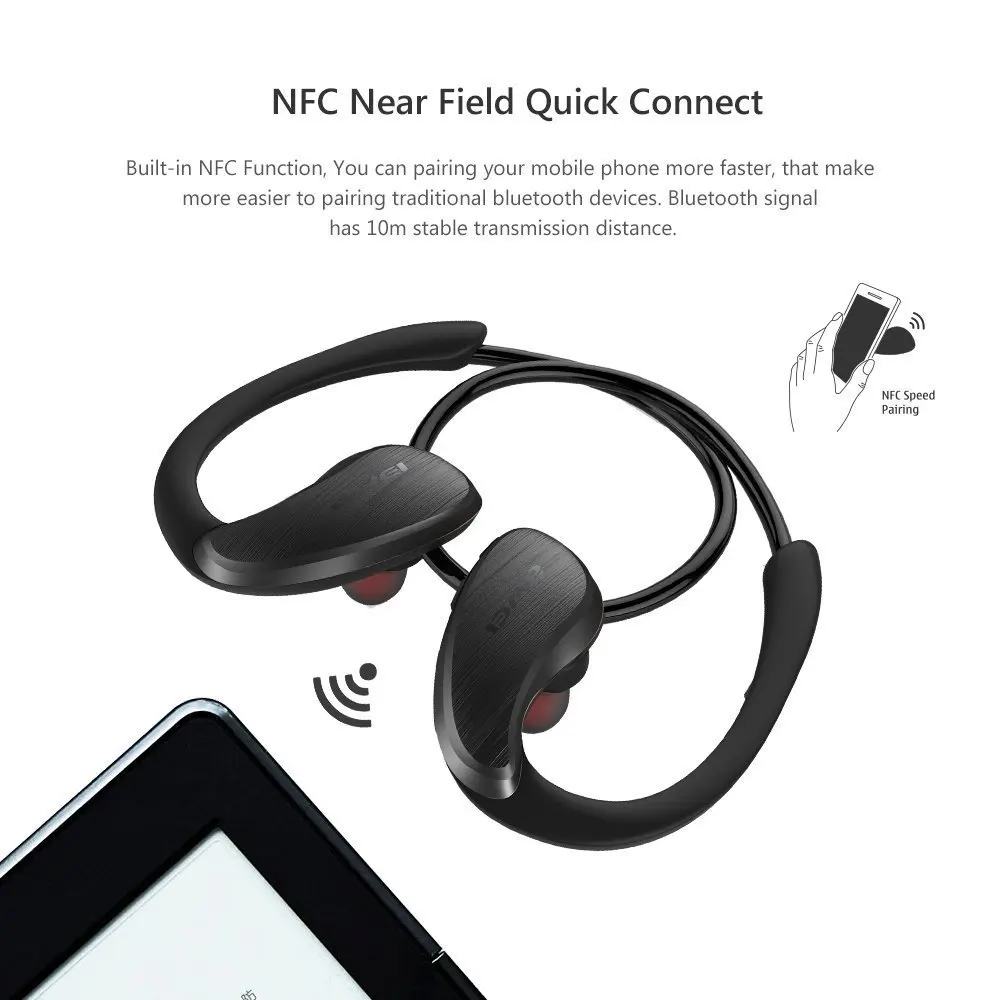Bluetooth наушники NFC быстрое подключение беспроводные V4.1 водонепроницаемые
