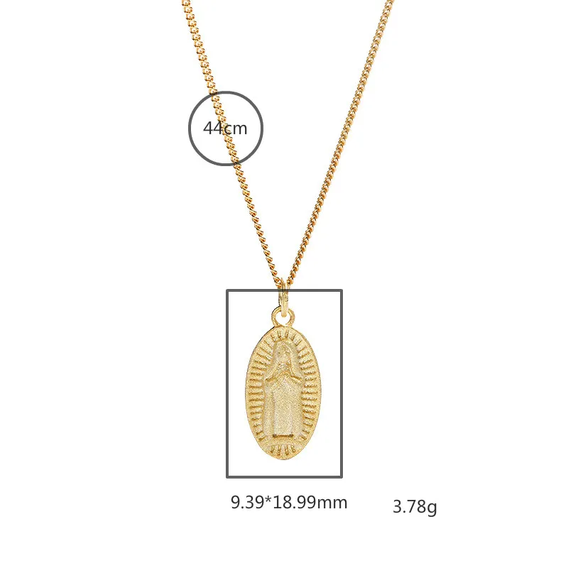 

Flyleaf Oval Elliptical Virgin Mary 18k Gold 925 Sterling Silver Necklace For Women Fashion Fine Jewelry Necklaces & Pendants