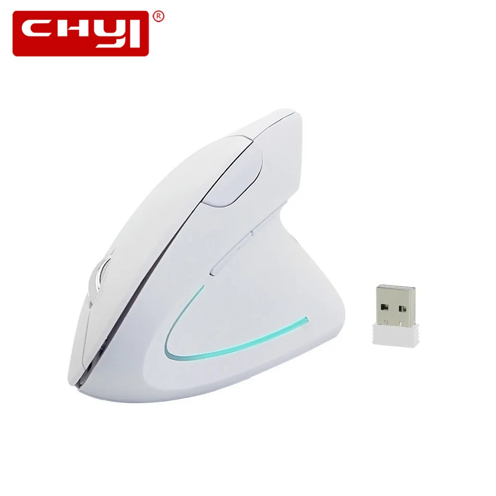 CHYI 2 4G эргономичная Вертикальная Беспроводной Мышь 1600 Точек на дюйм Оптическая