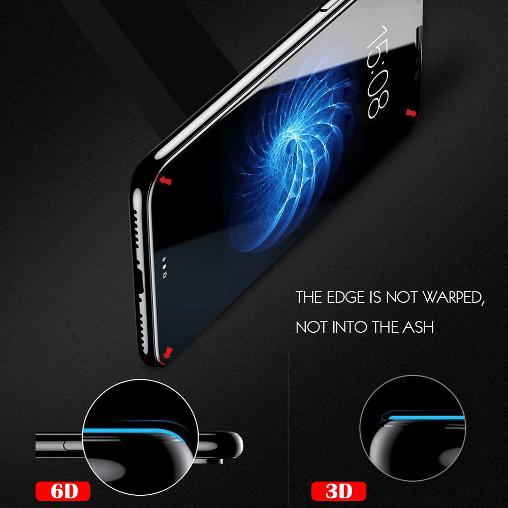 ABDO 6D полное покрытие Край Закаленное стекло для IPhone 8 7 s плюс X экран протектор 6