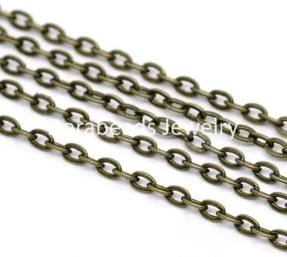 Doreen Box Милые Бронзовые Цепочки 10 м с плоским соединением 3x2 мм (B12778)|bronze chain|10m chainchain