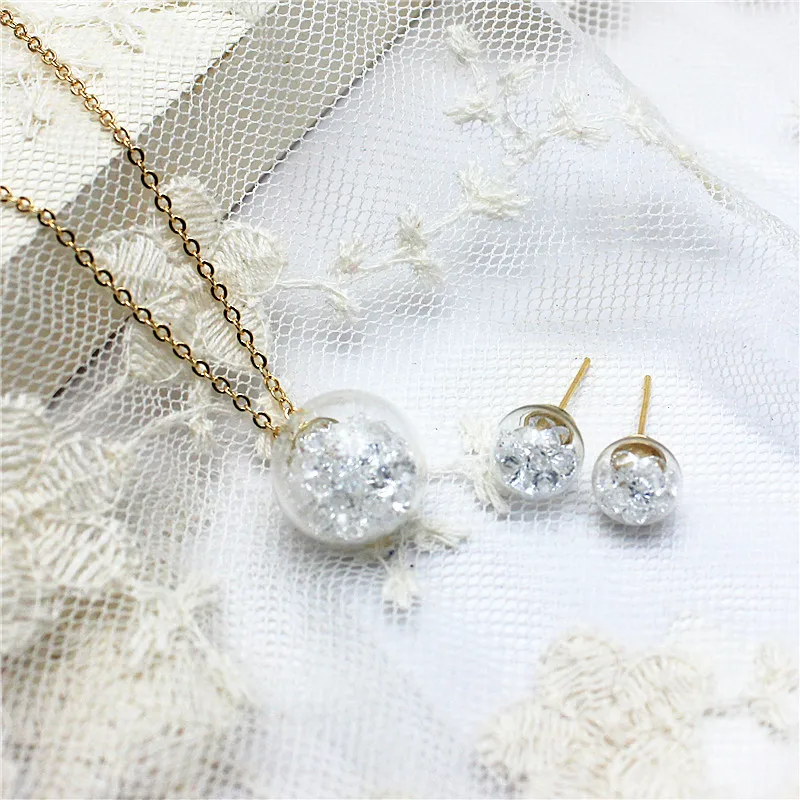 Женский комплект украшений серьги гвоздики с кристаллами и стеклом Подарочные