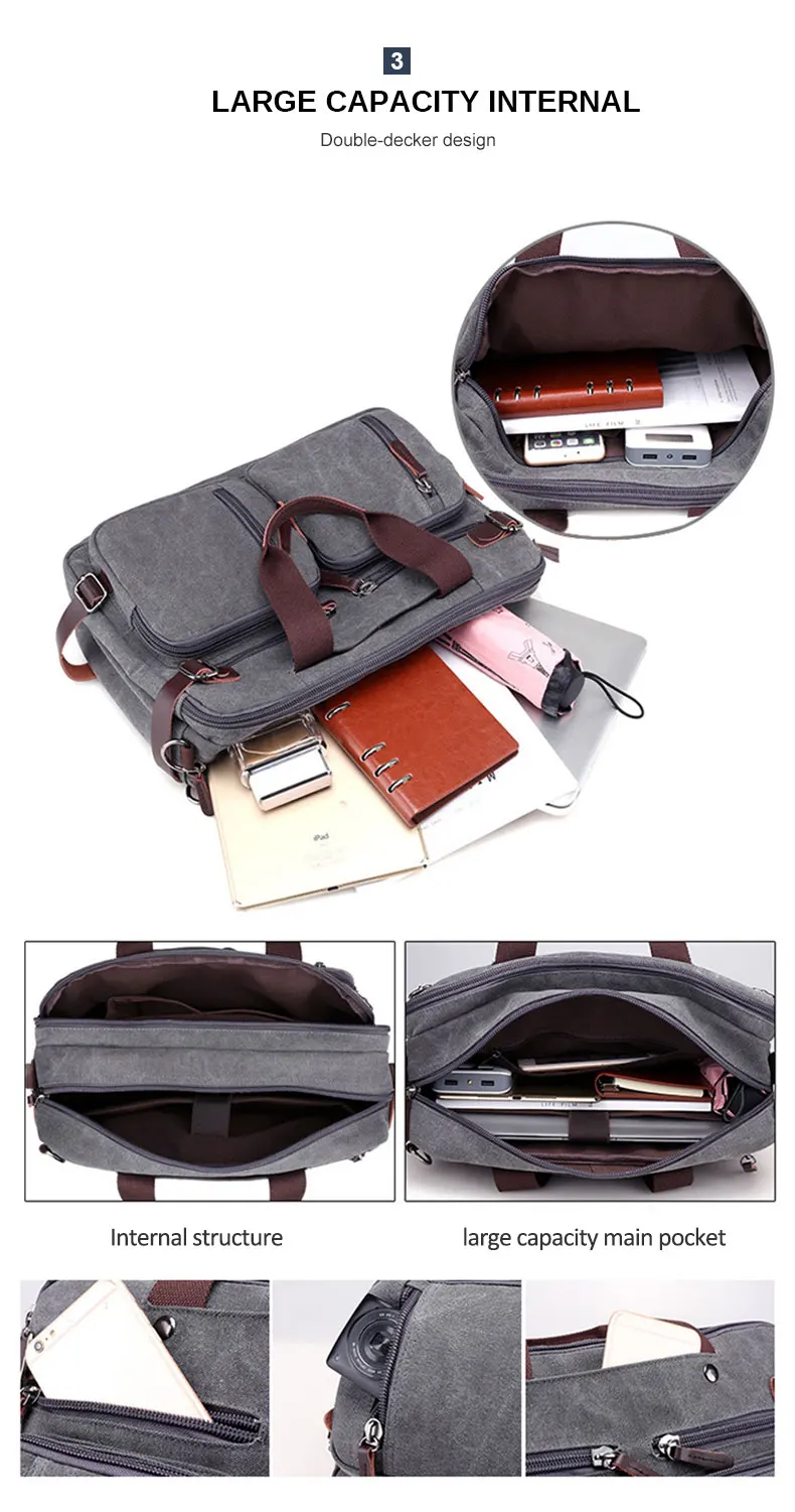 Men Canvas Briefcase Business Laptop Handbag Large Messenger Shoulder Bag Big Casual Male Tote Back Bags Travel Suitcase XA162ZC