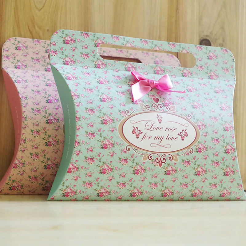 

JUMI 10 шт./лот коробка-подушка с цветочным дизайном для свадебвечерние НКИ Рождественская Подарочная Коробка Свадебный предмет коробка для к...