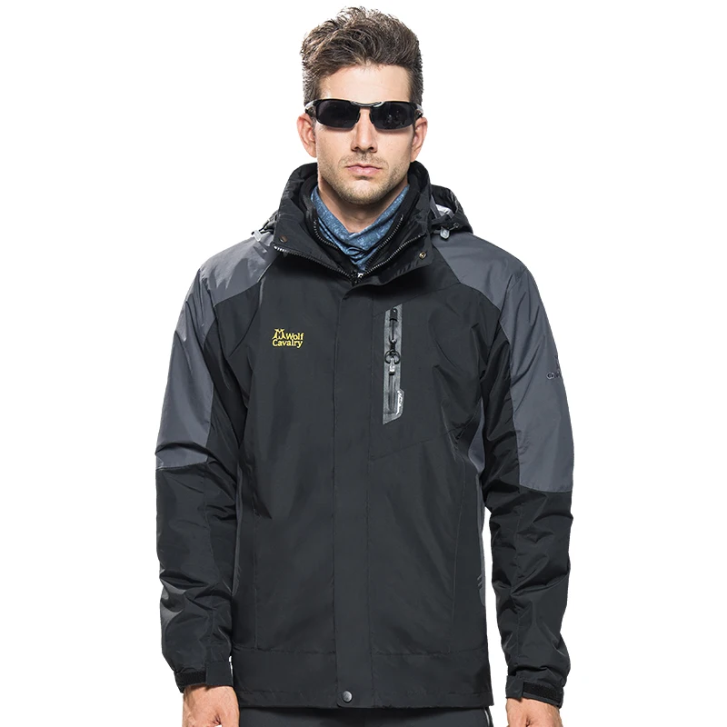 2017 CavalryWolf зимняя флисовая куртка для мужчин 2 шт водонепроницаемая ветрозащитная