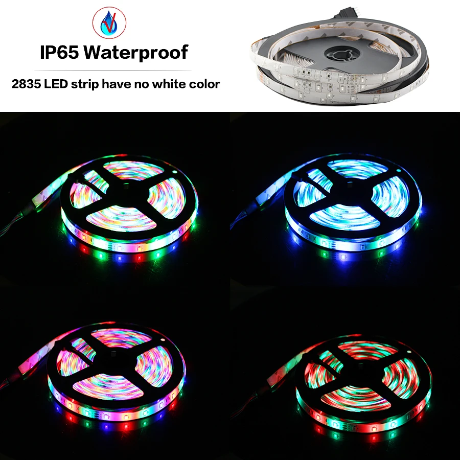 5 м 10 12 В RGB Светодиодная лента в Водонепроницаемая Диодная 15 20 2835 DC адаптер ИК