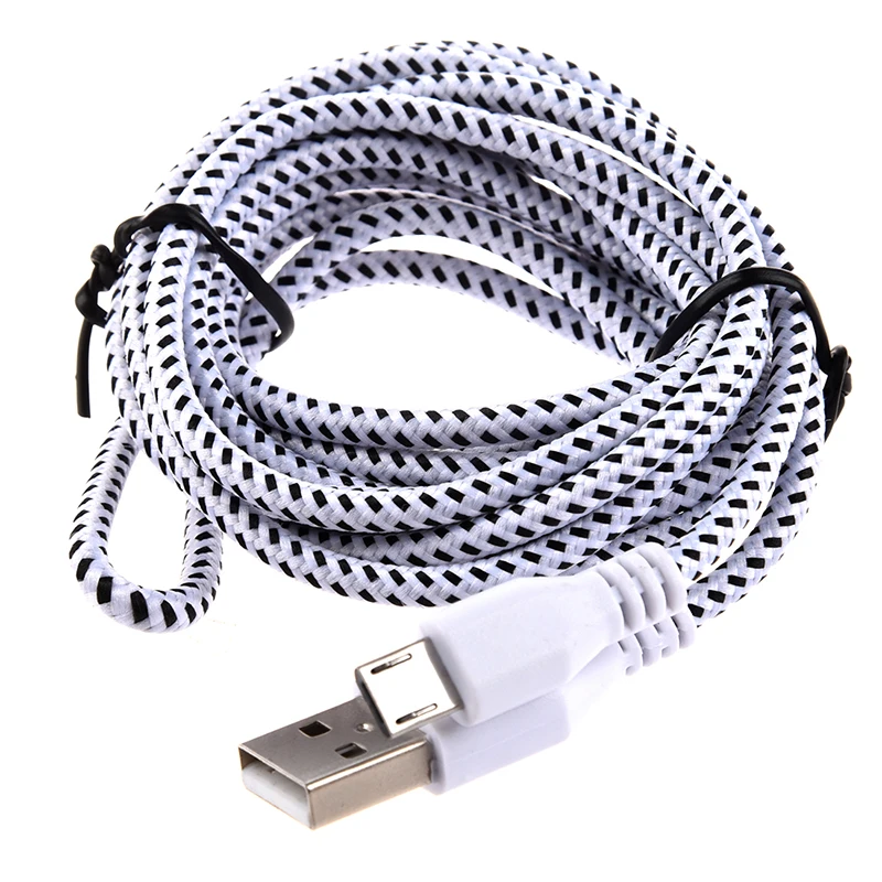 AABB 2M Плетеный тканевый мини USB кабель для передачи данных и синхронизации