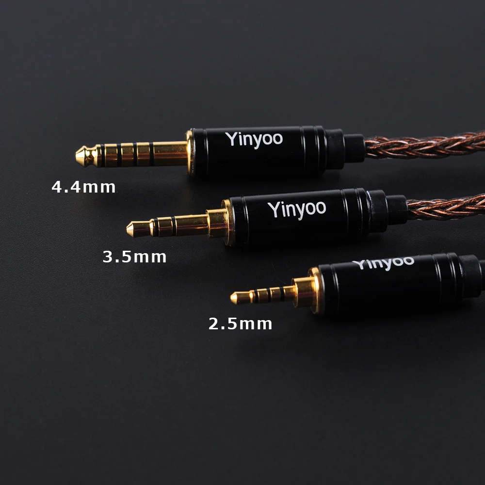 2019 Yinyoo 8 Core с серебряным покрытием кабель MMCX/2Pin разъем 4 4/3 5/2 5 мм балансный для V80 ZS10