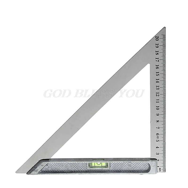 150mm 200mm Triangle Ruler 90 degrees Alloy with Bead Horizontal Woodworking Measuring Tool