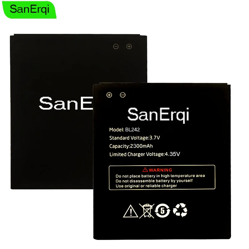 Фото SanErqi для Lenovo A6010 батарея высокого качества 2300 мАч BL242 запасная Plus мобильный