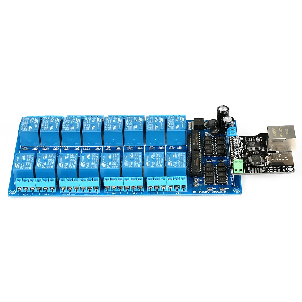 Модуль управления LAN WAN сетевой веб-сервер IP TCP RJ45 порт+ 16 канальный реле для расширения платы для iOS Raspberry Pi 16 CHs реле