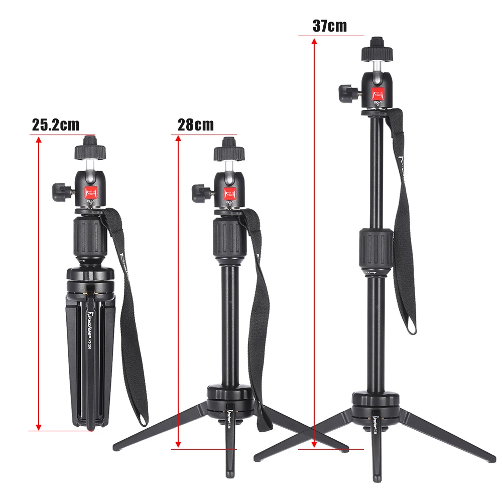 KINGJOY KT-200+ BD-1 портативный Настольный Штатив Алюминиевый мини-штатив Гибкий штатив для камеры с шаровой головкой