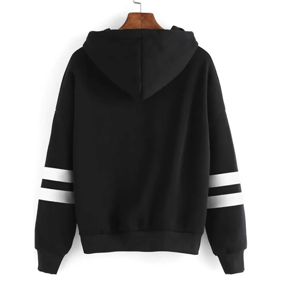 

NEW Hoodie Sweatshirt Women Female Print Striped Long Sleeve Sweatshirts Jumper Hooded Streetwear Hip Hop Hoodies Autumn Nice
