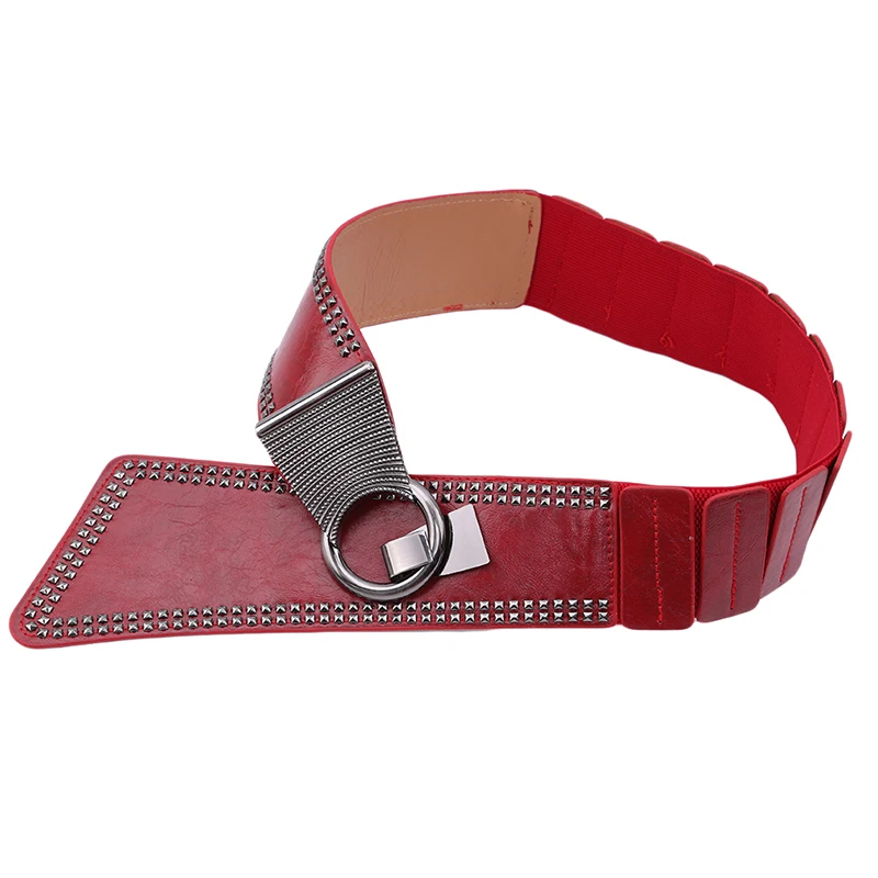 Женские широкие ремни в стиле панк с металлической круглой пряжкой | Аксессуары